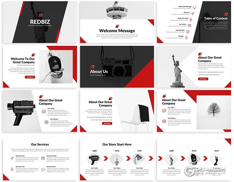 30页3种配色欧美商务通用PPT模板 - 顶尖PPT