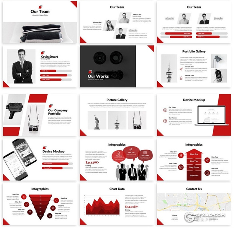 30页3种配色欧美商务通用PPT模板 - 顶尖PPT