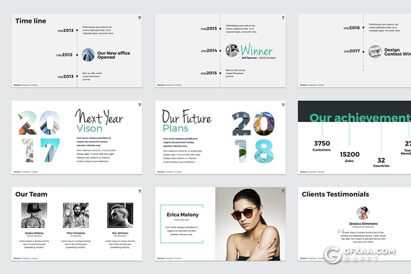 73页6种配色商务团队介绍工作汇报keynote模板 - 顶尖PPT