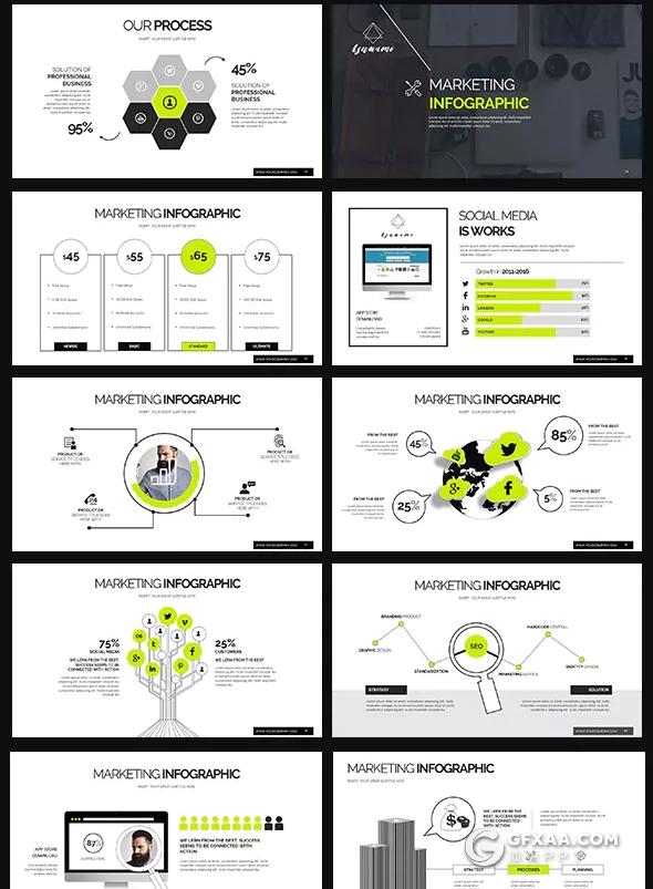 100页高端欧美商务多用途keynote模板 10种主题配色 - 顶尖PPT