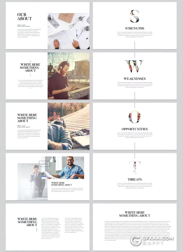 118页简约时尚风格ppt模板 - 顶尖PPT