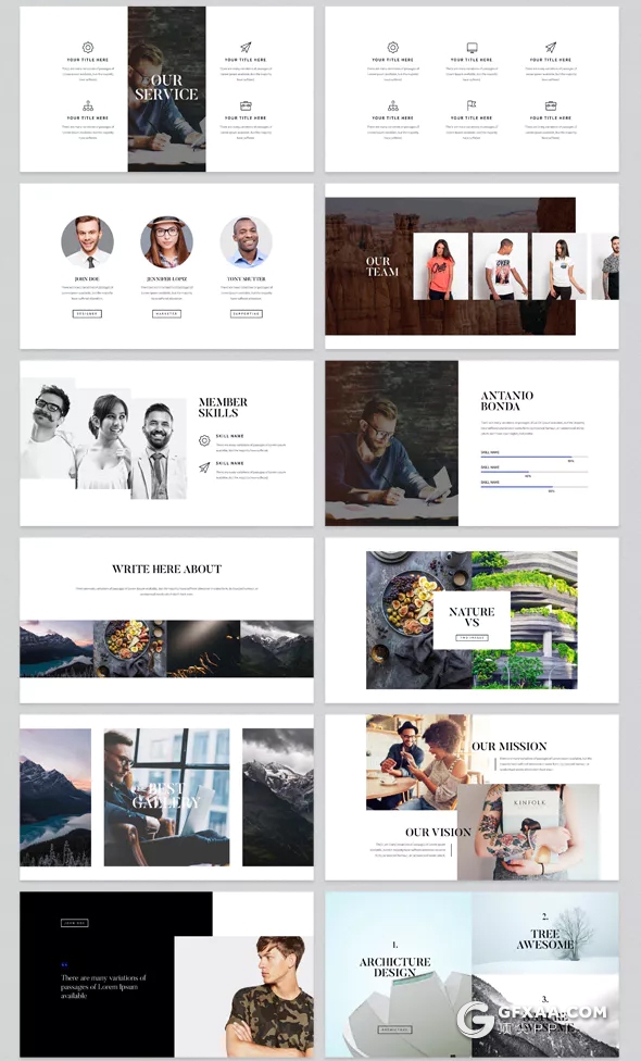 118页简约时尚风格ppt模板 - 顶尖PPT