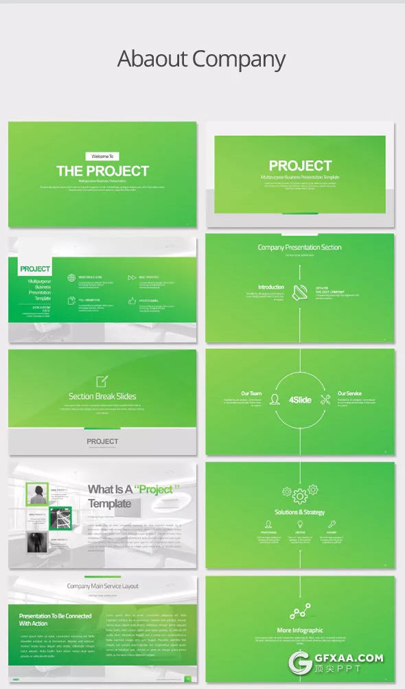 100页15种配色 企业项目介绍合作ppt模板 - 顶尖PPT
