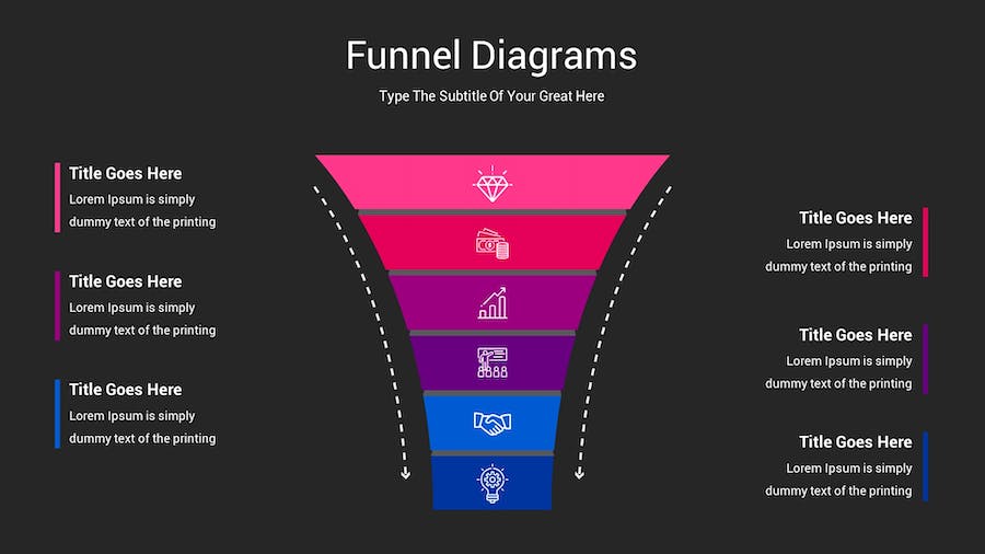 漏斗图形转化流程Keynote模板 - 顶尖PPT