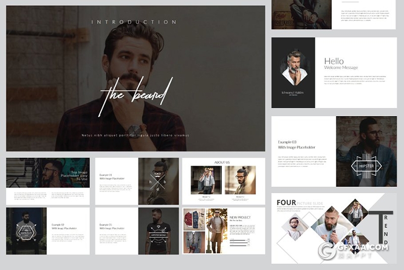 100多页简约时尚流行风格PPT模板 - 顶尖PPT