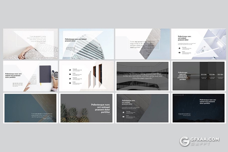 130页简约文艺风格欧美通用ppt模板 - 顶尖PPT