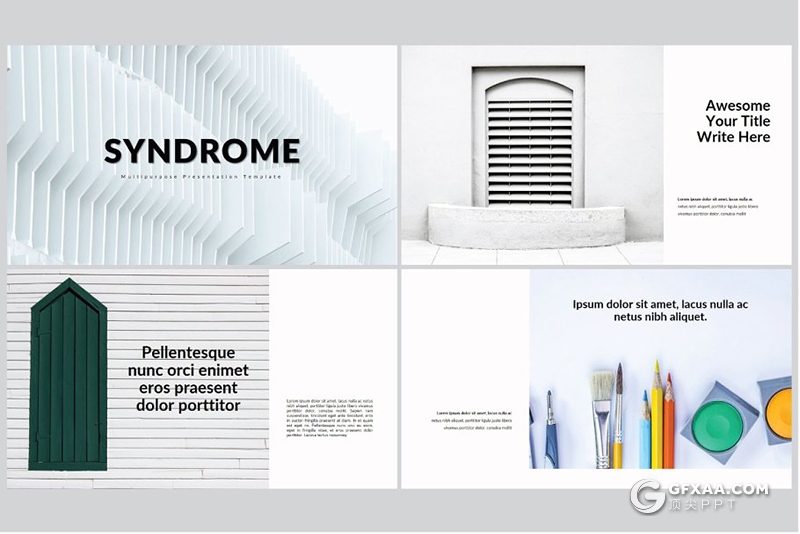 130页简约文艺风格欧美通用ppt模板 - 顶尖PPT