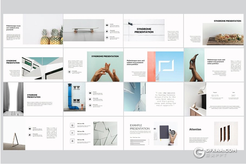 130页简约文艺风格欧美通用ppt模板 - 顶尖PPT