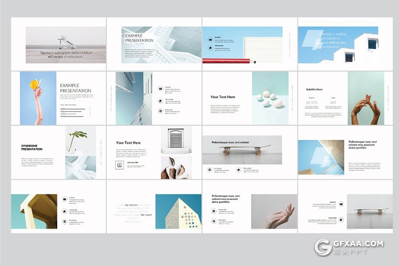 130页简约文艺风格欧美通用ppt模板 - 顶尖PPT