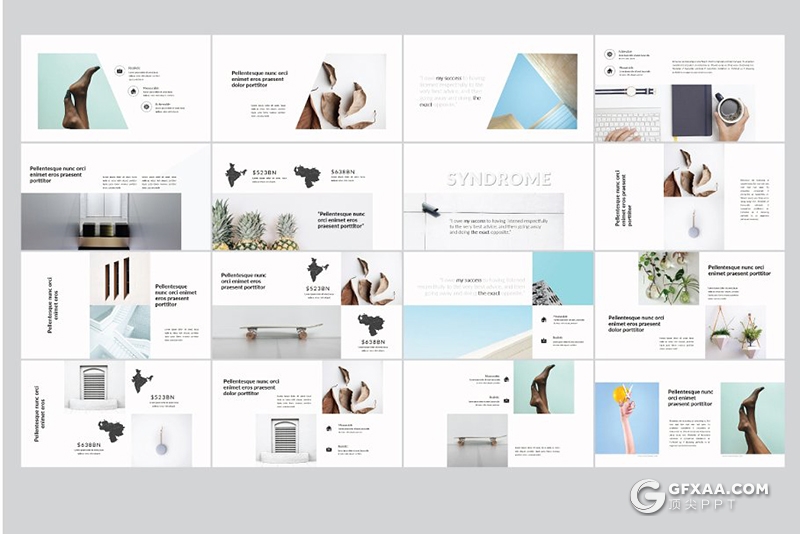 130页简约文艺风格欧美通用ppt模板 - 顶尖PPT