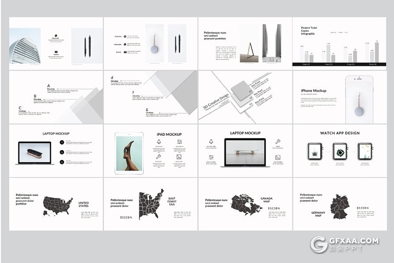 130页简约文艺风格欧美通用ppt模板 - 顶尖PPT