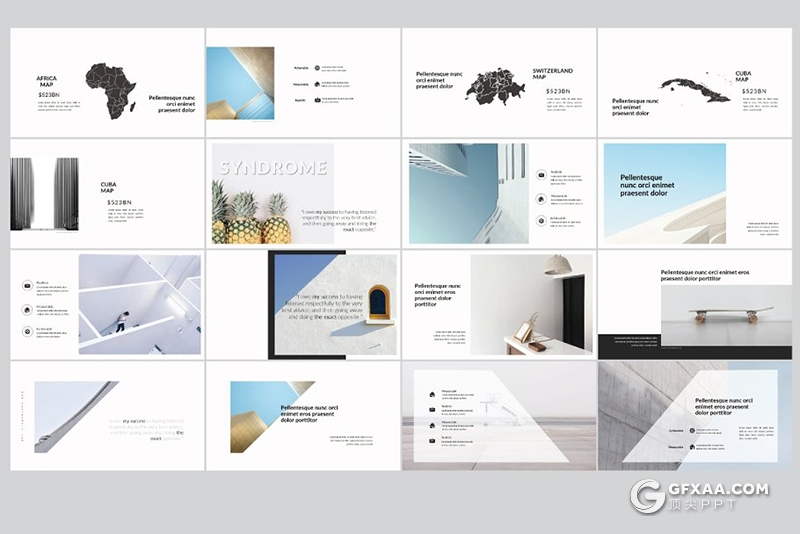 130页简约文艺风格欧美通用ppt模板 - 顶尖PPT