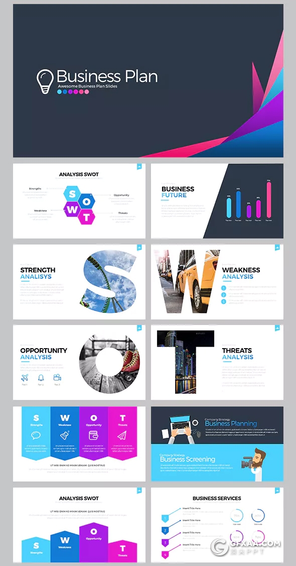 111页欧美SWOT高端商务通用PPT模板 3种尺寸比例 - 顶尖PPT