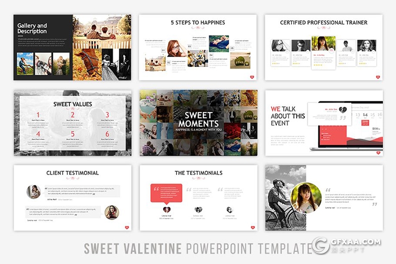 65页婚礼爱情情人节风格ppt模板 - 顶尖PPT