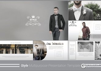 100多页黑白男人服装展示keynote模板 - 顶尖PPT