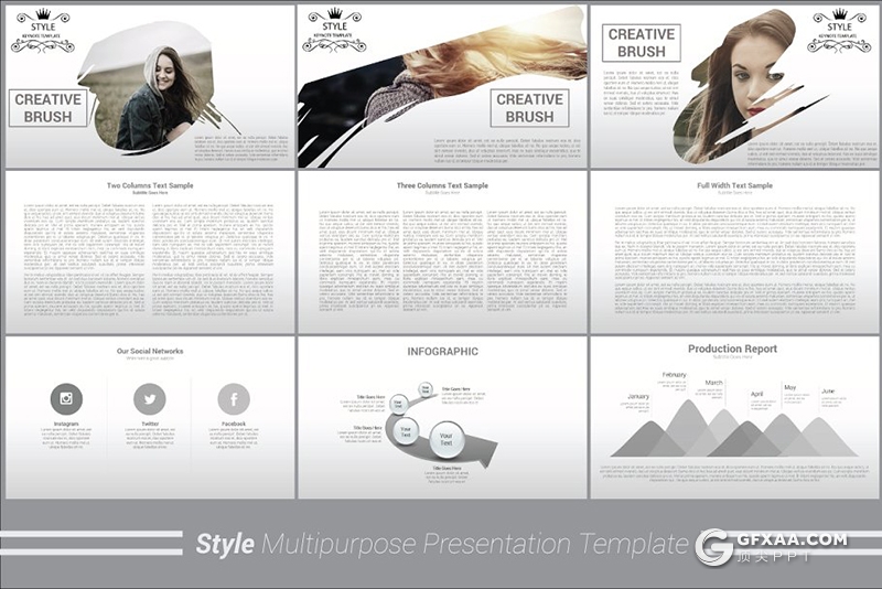 100多页黑白男人服装展示keynote模板 - 顶尖PPT