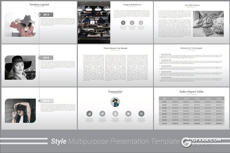 100多页黑白男人服装展示keynote模板 - 顶尖PPT