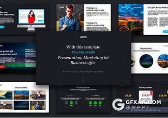 25页扁平化商务多用途PPT模板 - 顶尖PPT