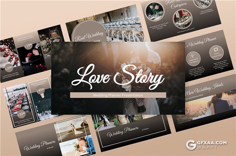 40页婚礼爱情摄影图片展示ppt模板 - 顶尖PPT