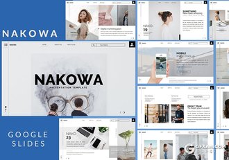 35页时尚杂志个人写真照片展示 Google slides模板 - 顶尖PPT