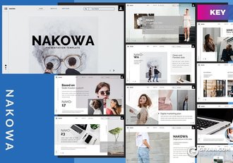 35页时尚杂志个人写真照片展示keynote模板 - 顶尖PPT