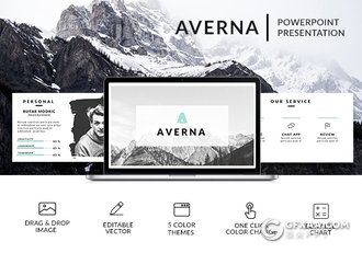 138页国外极简大气商务多用途PPT模板 6种主题配色 - 顶尖PPT