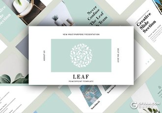 50页简约文艺花草植物展示介绍Google slides模板 - 顶尖PPT