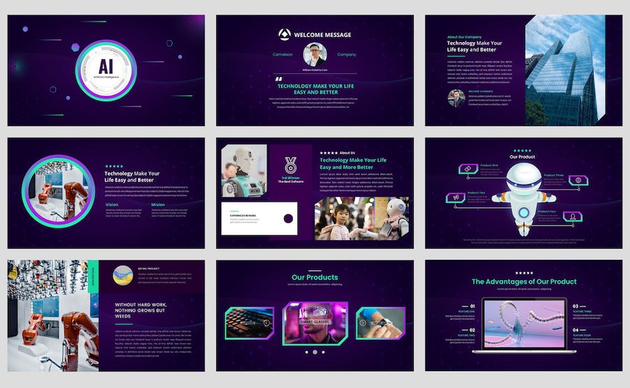 人工智能技术发展讲述Keynote模板 - 顶尖PPT