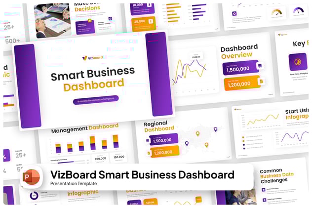 智能商务仪表板系统PPT模板 - 顶尖PPT
