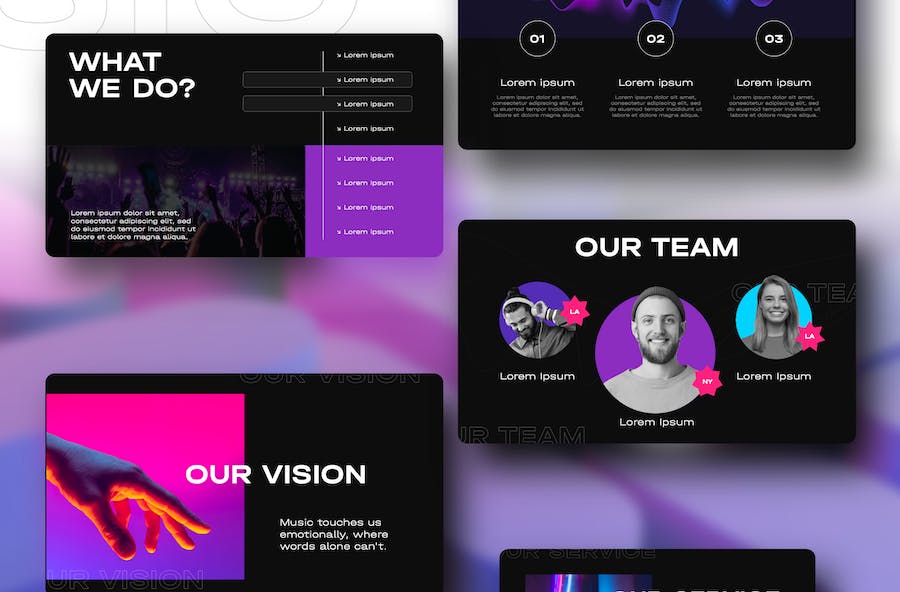 音乐制作编曲录音工作室PPT模板 - 顶尖PPT