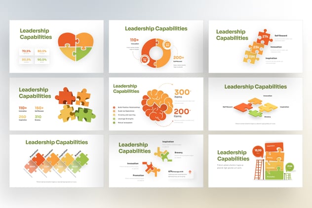 彩色领导能力概念信息图形keynote模板 - 顶尖PPT
