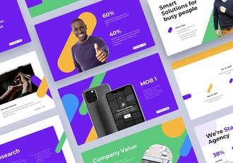 彩色创意产品展示团队介绍PPT模板 - 顶尖PPT