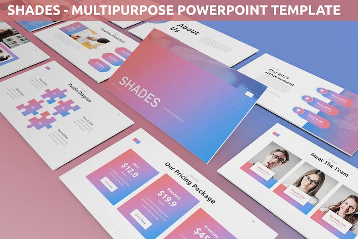 紫色渐变企业团队介绍商业商务PPT模板 - 顶尖PPT