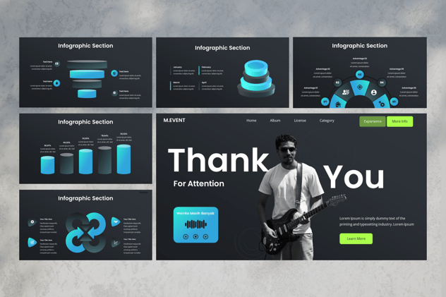 音乐节现场活动表演秀演出策划keynote模板 - 顶尖PPT