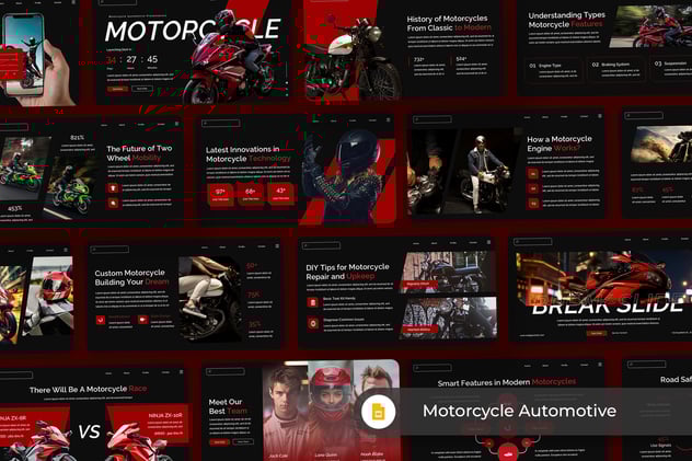 摩托车产品介绍展示PPT模板 - 顶尖PPT