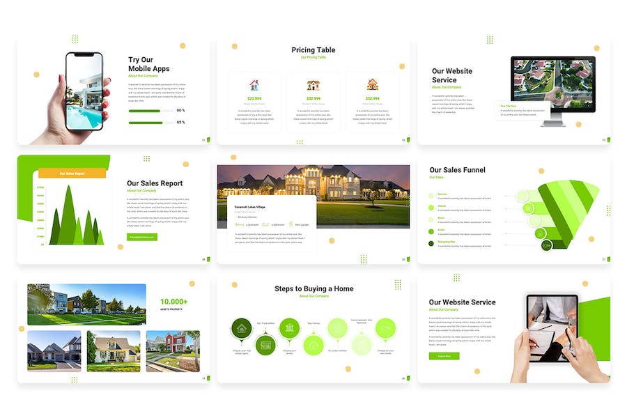 绿色住宅房产推介销售PPT模板 - 顶尖PPT