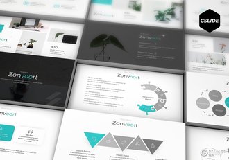 30页5种配色扁平化商务Google slides模板 - 顶尖PPT