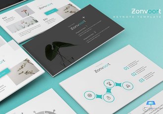 30页5种配色扁平化商务keynote模板 - 顶尖PPT