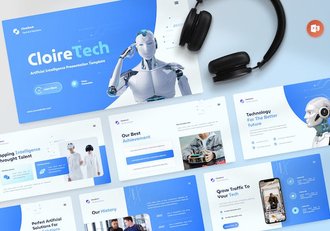 人工智能技术应用推介PPT模板 - 顶尖PPT