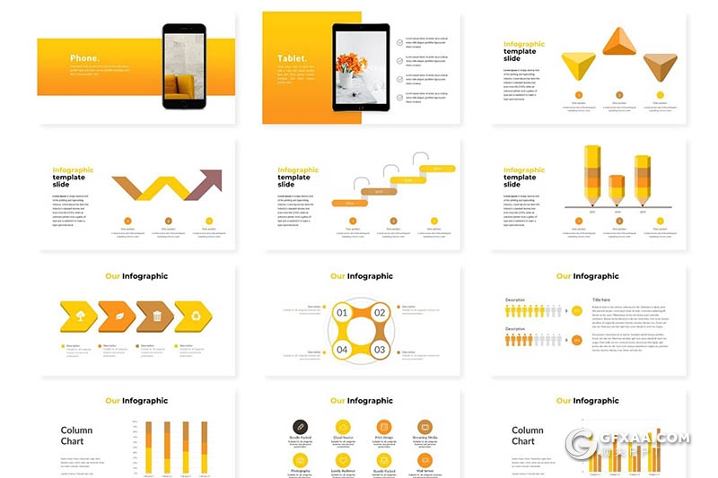 30页5种配色 欧美风格商务总结计划Google slides模板 - 顶尖PPT