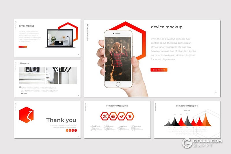 30页5种配色 欧美高品质商务风格Google slides模板 - 顶尖PPT