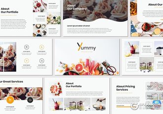 36页5种配色 西式美食介绍展示keynote模板 - 顶尖PPT