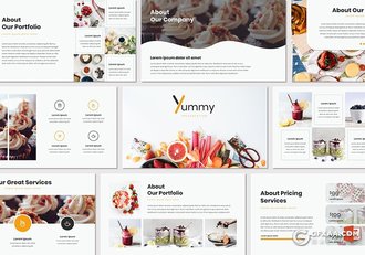 36页5种配色 西式美食介绍展示ppt模板 - 顶尖PPT