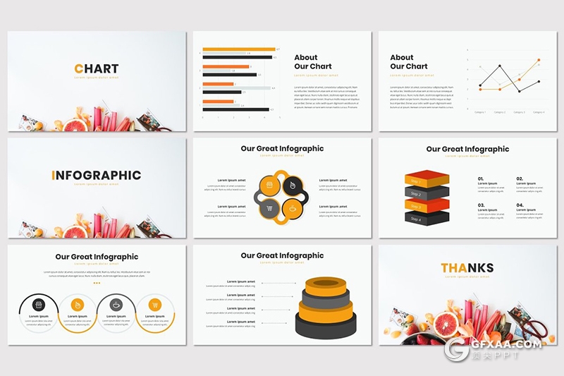 36页5种配色 西式美食展示介绍Google slides模板 - 顶尖PPT