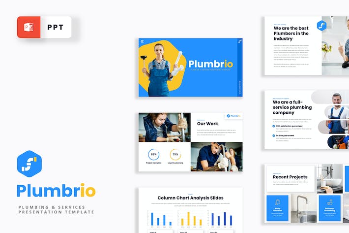 家政服务管道维修保养PPT模板 - 顶尖PPT