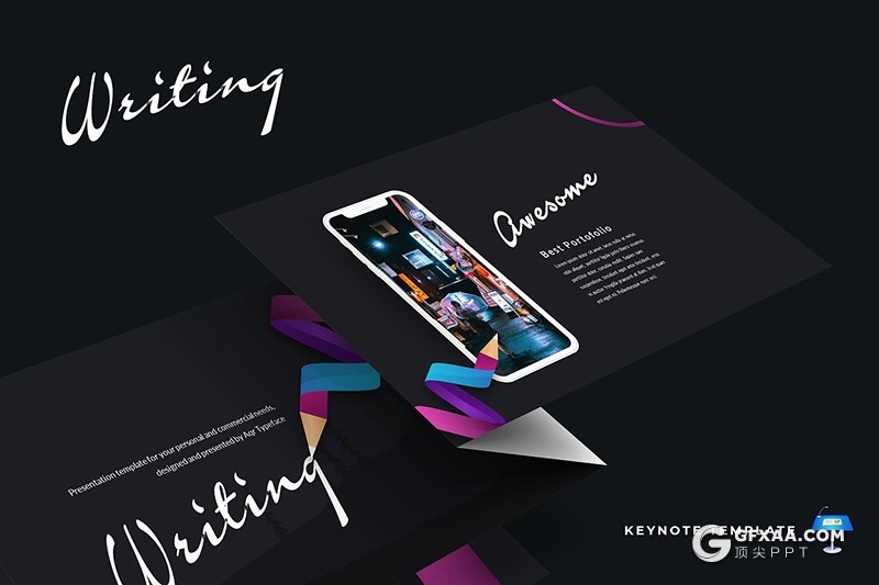 25页5种精美配色 高逼格欧美商务keynote模板 - 顶尖PPT