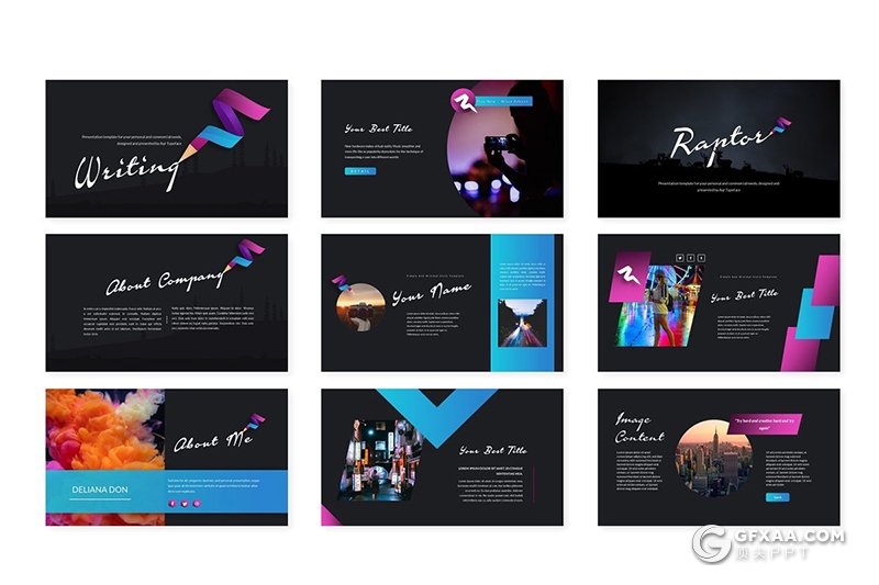 25页5种精美配色 高逼格欧美商务ppt模板 - 顶尖PPT