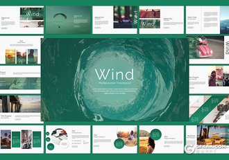 58页5种配色简约扁平化ppt模板 - 顶尖PPT