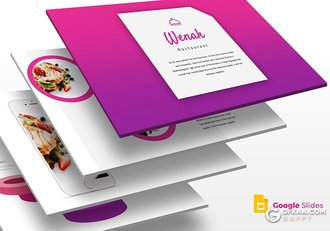30页5种配色餐饮行业Google slides模板 - 顶尖PPT