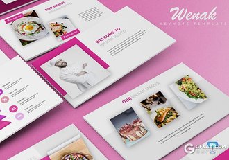 30页5种配色餐饮行业keynote模板 - 顶尖PPT